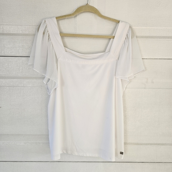 Calvin Klein Tops - Calvin Klein Woman's XL White Square Cut Blouse